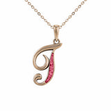 Alphabet Memorial Ashes Pendant - Letter T - Cherished Urns