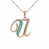 Alphabet Memorial Ashes Pendant - Letter U - Cherished Urns