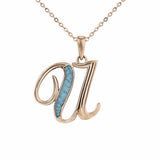 Alphabet Memorial Ashes Pendant - Letter U - Cherished Urns