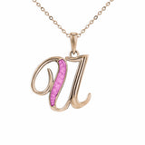 Alphabet Memorial Ashes Pendant - Letter U - Cherished Urns