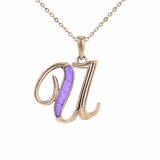Alphabet Memorial Ashes Pendant - Letter U - Cherished Urns