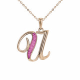 Alphabet Memorial Ashes Pendant - Letter U - Cherished Urns