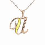 Alphabet Memorial Ashes Pendant - Letter U - Cherished Urns