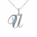 Alphabet Memorial Ashes Pendant - Letter U - Cherished Urns