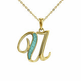 Alphabet Memorial Ashes Pendant - Letter U - Cherished Urns