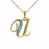 Alphabet Memorial Ashes Pendant - Letter U - Cherished Urns