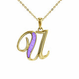 Alphabet Memorial Ashes Pendant - Letter U - Cherished Urns