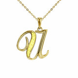 Alphabet Memorial Ashes Pendant - Letter U - Cherished Urns