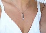 Self-fill Bar Cremation Ashes Pendant with Crystal - Cherished Urns
