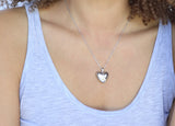 Self-fill Heart Shaped Cremation Ashes Pendant with Crystals - Cherished Urns