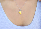 Self-fill Yellow Moon Cremation Ashes Pendant - Cherished Urns