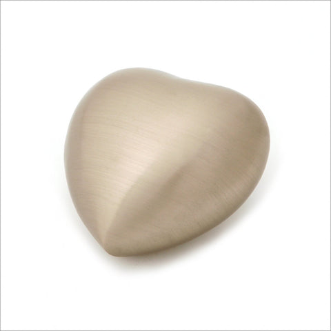 Brass Heart Keepsake Urn - 3-inches - Pewter finish in Presentation Box - Cherished Urns