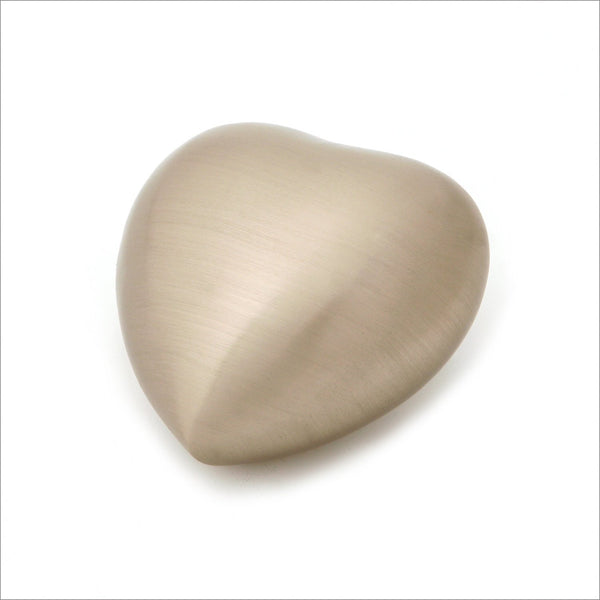 Brass Heart Keepsake Urn - 3-inches - Pewter finish in Presentation Box - Cherished Urns