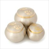 Odyssey Pewter, Brass Urn for Pet with Two Paw Prints -Small - Cherished Urns