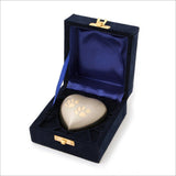 Brass Heart Keepsake Pet Urn with Two Paw Prints- 5-inches - Pewter, in Presentation Box - Cherished Urns