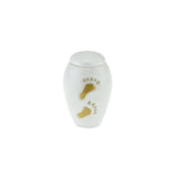Footsteps Brass Child Keepsake / Miniature Urn in White - Cherished Urns