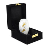Footsteps Brass Child Keepsake / Miniature Urn in White - Cherished Urns