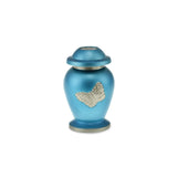 Butterfly Brass Adult Keepsake / Miniature Cremation Urn in Blue - Cherished Urns