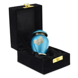 Butterfly Brass Adult Keepsake / Miniature Cremation Urn in Blue - Cherished Urns