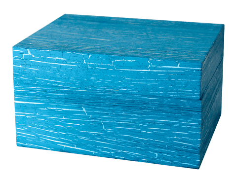 Earthurn Chest Biodegradable Urn- Antique Turquoise Blue - Adult - Cherished Urns
