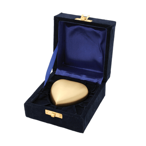 Brass Heart Keepsake Pet Urn - 3-inches - Bronze finish in Presentation Box - Cherished Urns