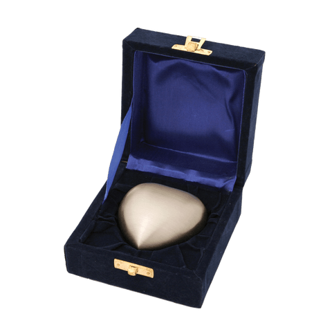 Brass Heart Keepsake Urn - 3.5-inches - Pewter finish in Presentation Box - Cherished Urns