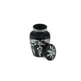 Flourish Metal Adult Keepsake / Miniature Cremation Urn for Ashes in Matt Black - Cherished Urns