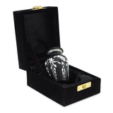 Flourish Metal Adult Keepsake / Miniature Cremation Urn for Ashes in Matt Black - Cherished Urns