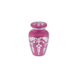 Flourish Metal Adult Keepsake / Miniature Cremation Urn for Ashes in Hot Pink - Cherished Urns