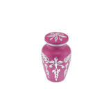 Flourish Metal Adult Keepsake / Miniature Cremation Urn for Ashes in Hot Pink - Cherished Urns