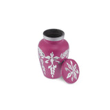 Flourish Metal Adult Keepsake / Miniature Cremation Urn for Ashes in Hot Pink - Cherished Urns