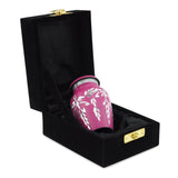 Flourish Metal Adult Keepsake / Miniature Cremation Urn for Ashes in Hot Pink - Cherished Urns