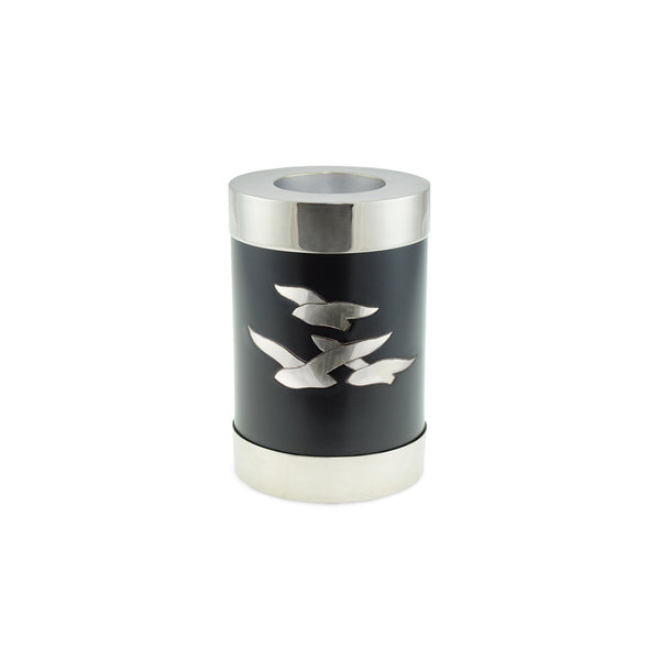 Going Home Black & Nickel Matt Tea Light Cremation Urn Keepsake - Cherished Urns