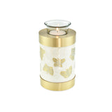 Kaleidoscope White Pearl Butterfly Tea Light Cremation Urn Keepsake - Cherished Urns