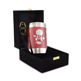 Bloom Red Patterned With Rose Tea Light Cremation Urn Keepsake - Cherished Urns