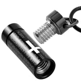 Black Cylinder with Cross Memorial Ash Keepsake Cremation Pendant - Cherished Urns