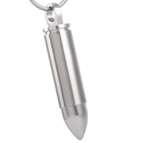 Silver Bullet Shape Memorial Ash Keepsake Cremation Pendant - Cherished Urns