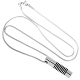 Silver with Black Stripes Memorial Ash Keepsake Cremation Pendant - Cherished Urns