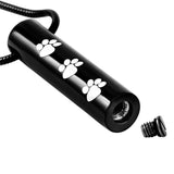 Black Paw Print Memorial Ash Keepsake Cremation Pendant - Cherished Urns