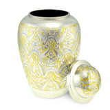 Clovelly Brass Adult Cremation Urn for Ashes in Gold & Silver - Cherished Urns