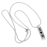 Silver I Heart Paw Print Memorial Ash Keepsake Cremation Pendant - Cherished Urns