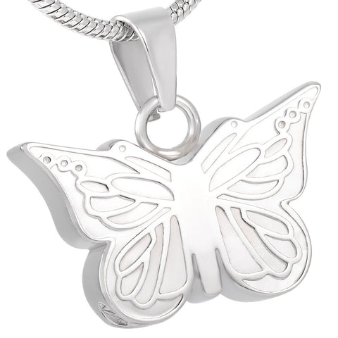 Silver Butterfly Memorial Ash Keepsake Cremation Pendant - Cherished Urns
