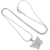 Silver Butterfly Memorial Ash Keepsake Cremation Pendant - Cherished Urns