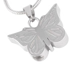 Silver Butterfly Memorial Ash Keepsake Cremation Pendant - Cherished Urns