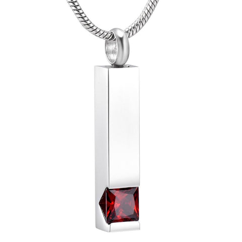Red Stone Memorial Ash Keepsake Cremation Pendant - Cherished Urns