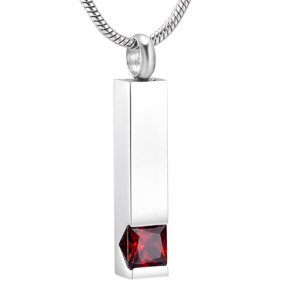 Red Stone Memorial Ash Keepsake Cremation Pendant - Cherished Urns