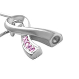 Silver Cross with Pink Crystals Memorial Ash Keepsake Cremation Pendant - Cherished Urns