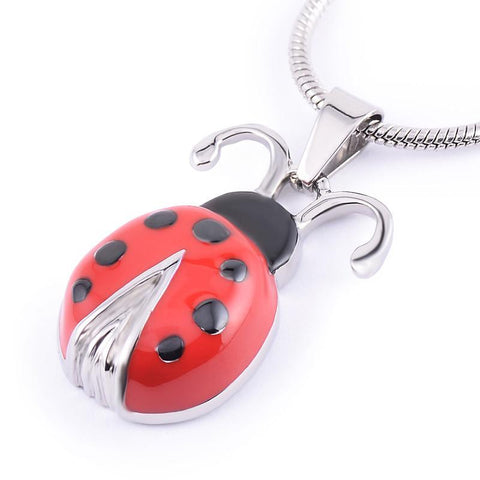 Red Ladybird Memorial Ash Keepsake Cremation Pendant - Cherished Urns