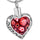 Red Glass Heart Memorial Ash Keepsake Cremation Pendant - Cherished Urns