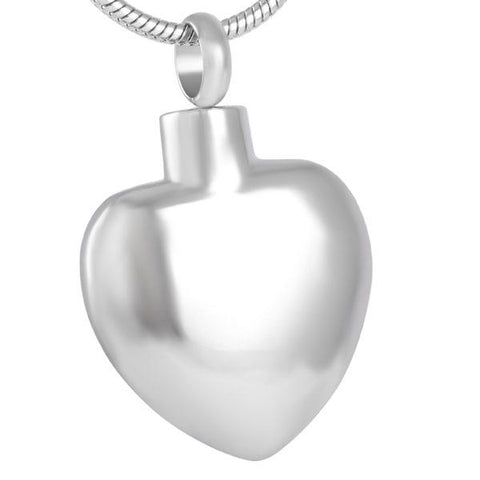 Plain Heart Memorial Ash Keepsake Cremation Pendant - Cherished Urns